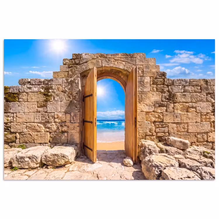 Poster - Tür – Strand – Meer — 1