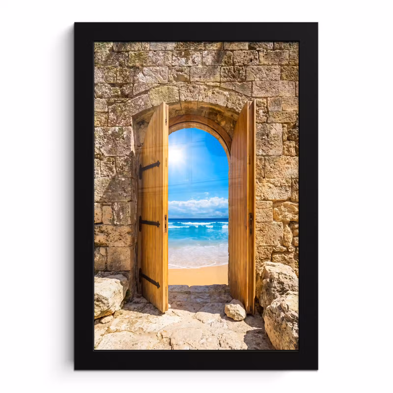 Bilder mit Rahmen - Tür – Strand – Meer — 1