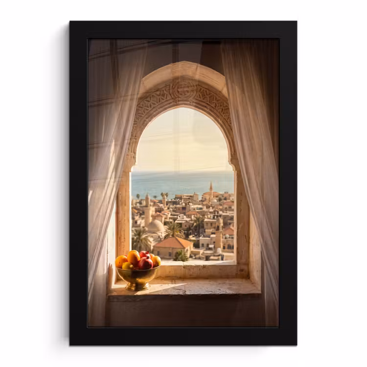 Bilder mit Rahmen - Fenster – Stadt – Meer — 1