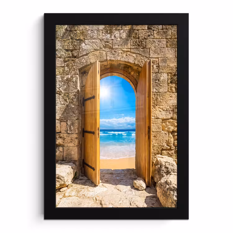 Bilder mit Rahmen - Tür – Strand – Meer — 1