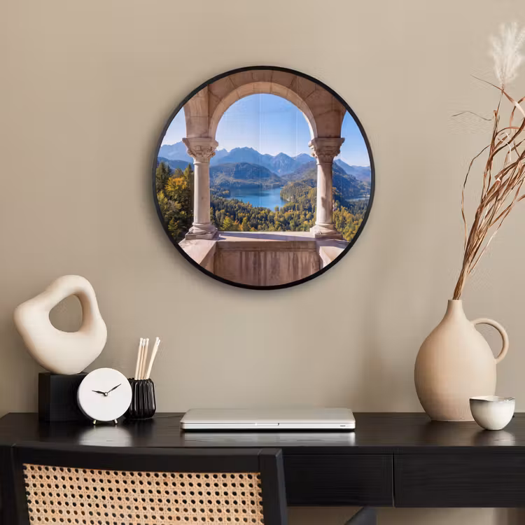 Poster im Rahmen Rund - Bogen – Aussicht – Landschaft — 3