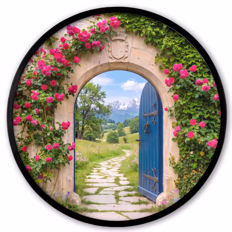 Poster im Rahmen Rund - Bogen – Landschaft – Natur — 1