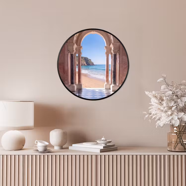 Poster im Rahmen Rund - Bogen – Strand – Meer — 5