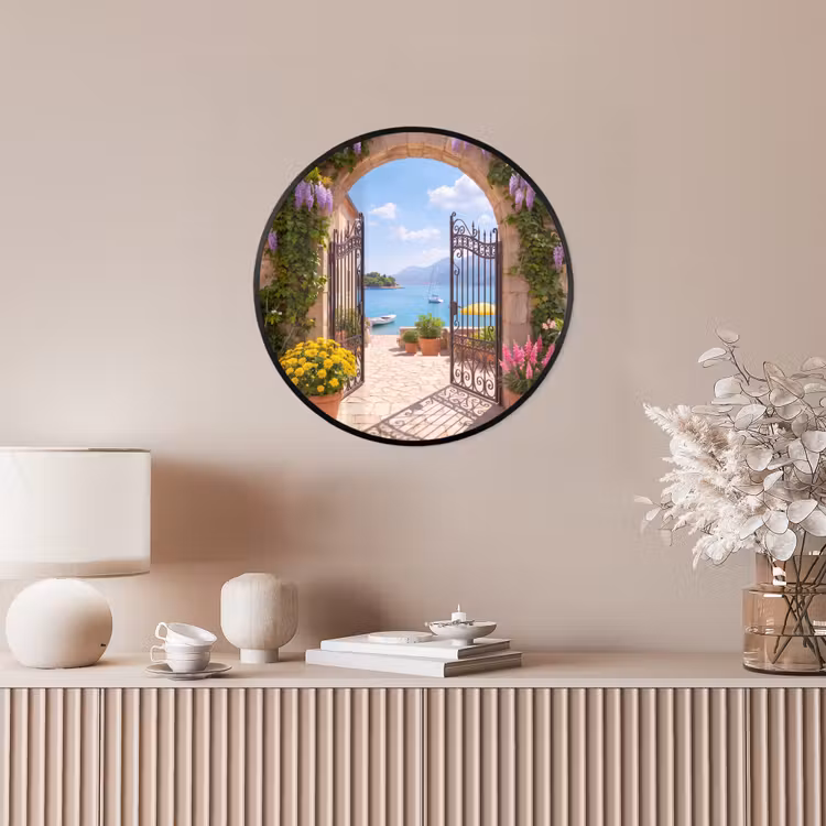 Poster im Rahmen Rund - Tor – Meer – Aussicht — 5