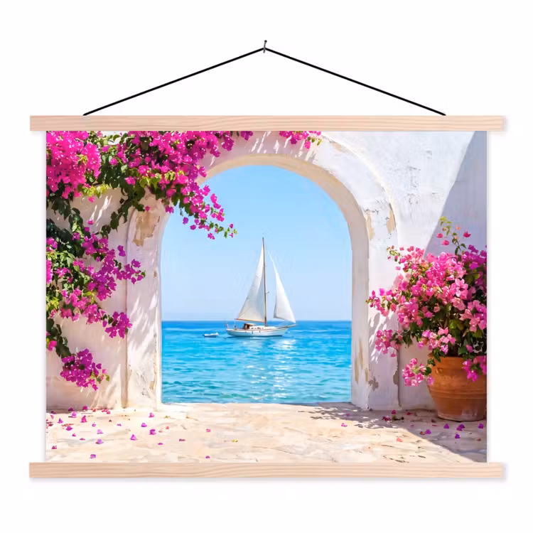 Stoffbild - Blumen – Meer – Sommer — 1