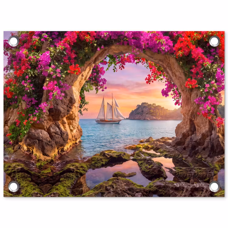 Gartenposter - Segelboot – Küste – Natur — 1