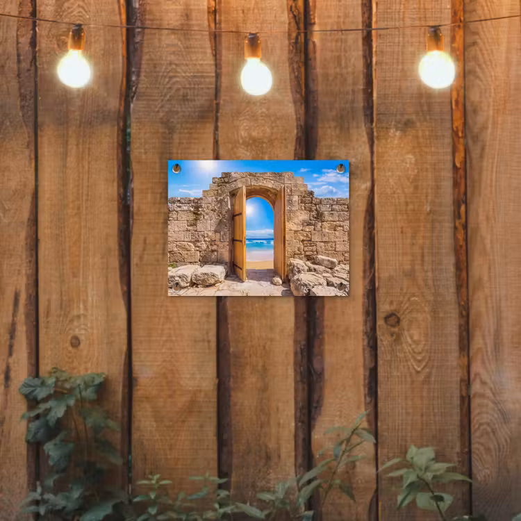 Gartenposter - Tür – Strand – Meer — 2
