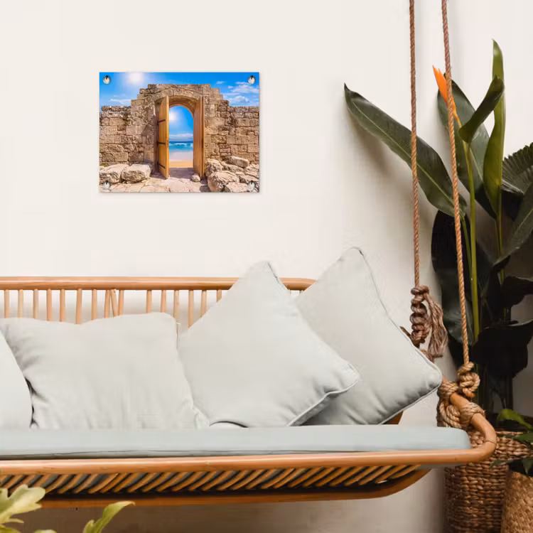 Gartenposter - Tür – Strand – Meer — 4