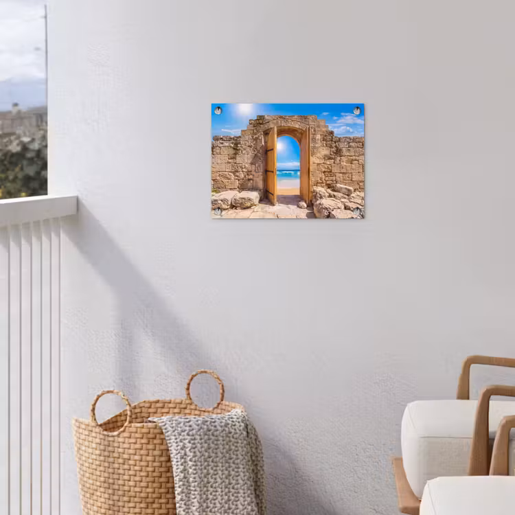 Gartenposter - Tür – Strand – Meer — 5