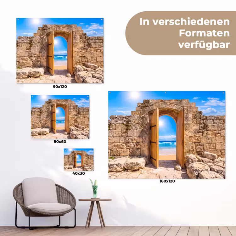 Gartenposter - Tür – Strand – Meer — 6