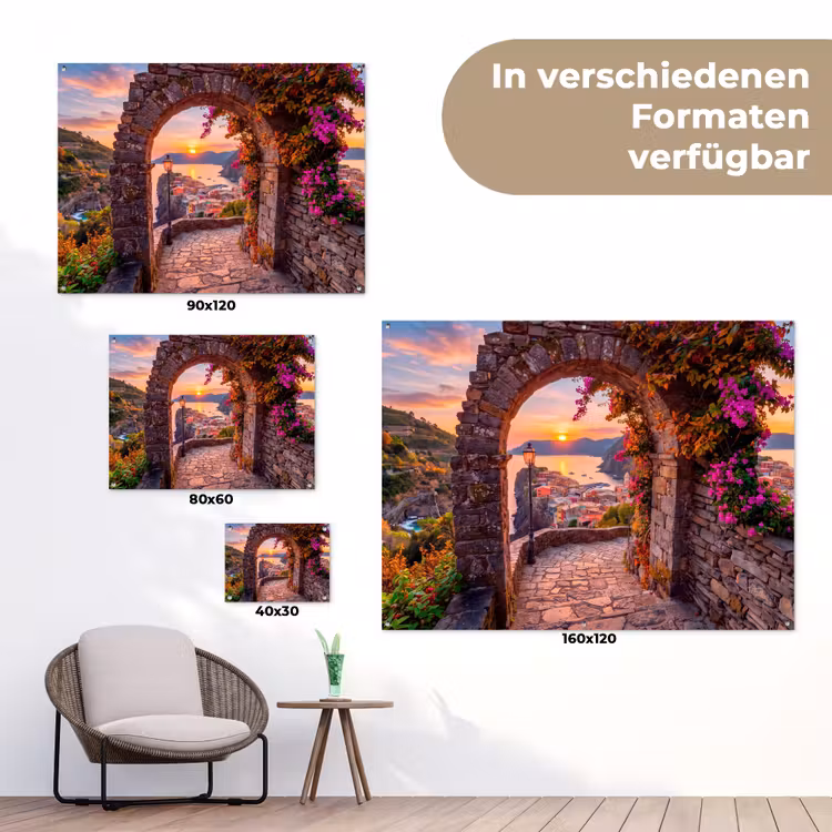 Gartenposter - Bogen – Küste – Sonnenuntergang — 6