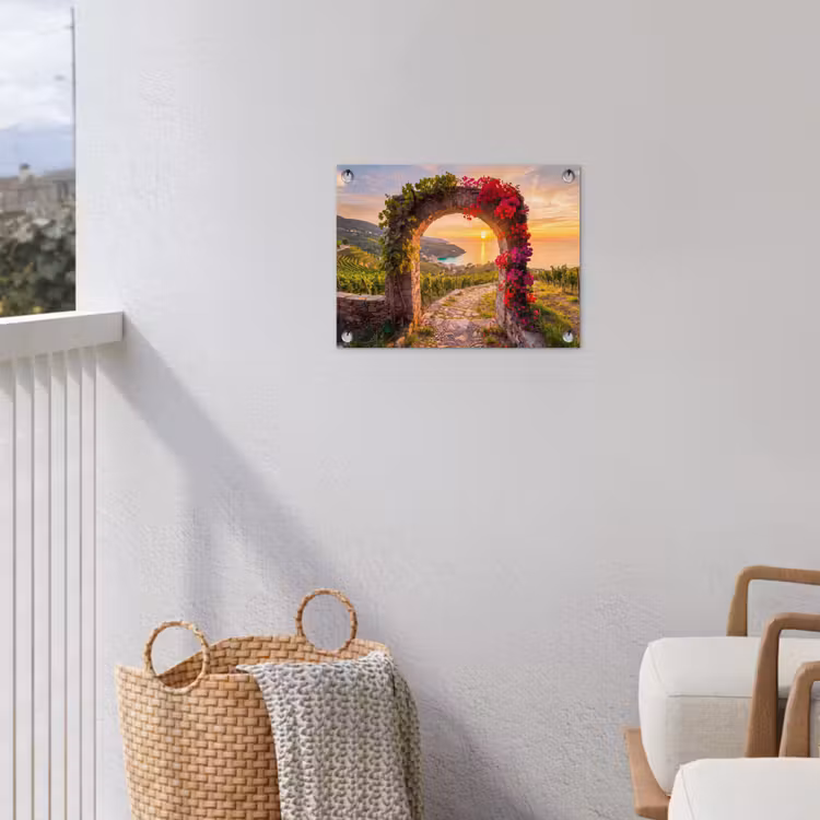 Gartenposter - Bogen – Sonnenuntergang – Küste — 5