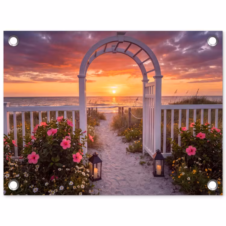 Gartenposter - Meer – Frosch – Blumen — 1