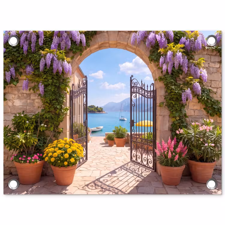 Gartenposter - Tor – Meer – Aussicht — 1