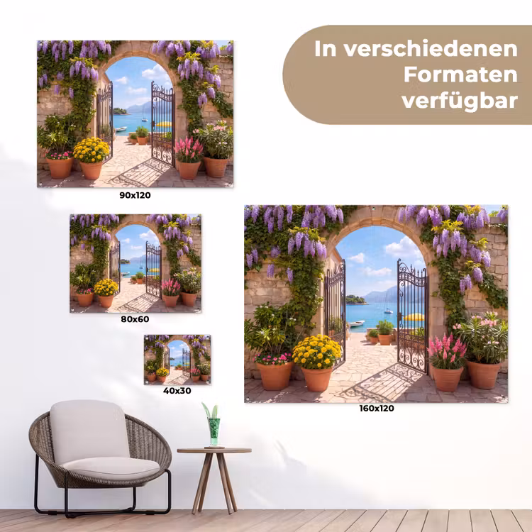 Gartenposter - Tor – Meer – Aussicht — 6