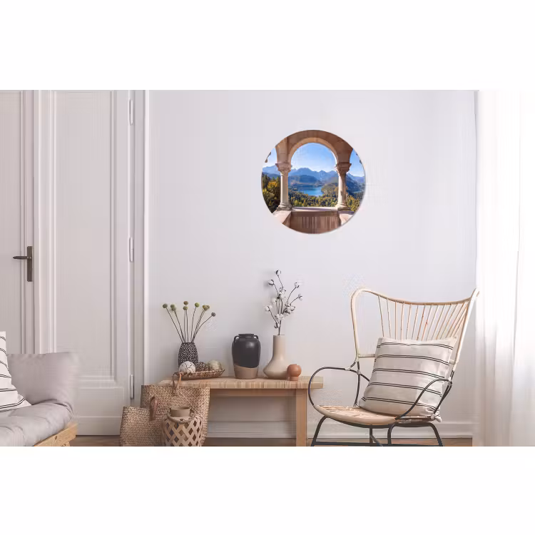 Alu-Dibond-Bild Rund - Bogen – Aussicht – Landschaft — 2