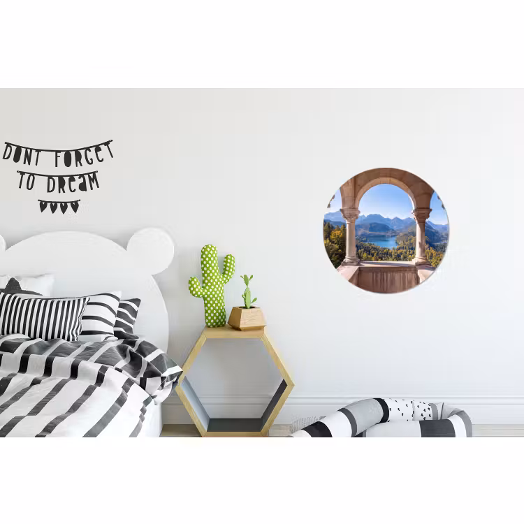 Alu-Dibond-Bild Rund - Bogen – Aussicht – Landschaft — 4