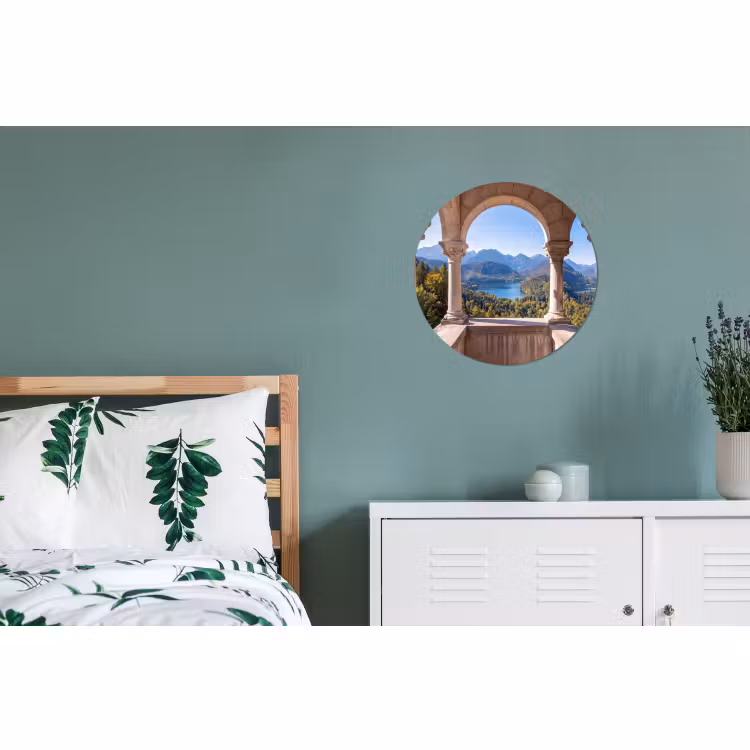 Alu-Dibond-Bild Rund - Bogen – Aussicht – Landschaft — 5