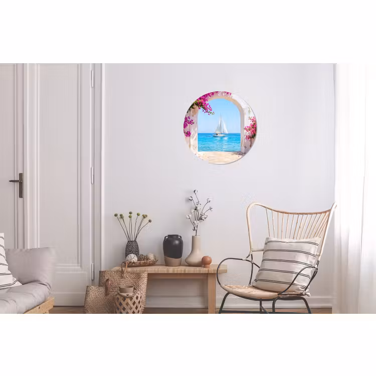 Alu-Dibond-Bild Rund - Blumen – Meer – Sommer — 2