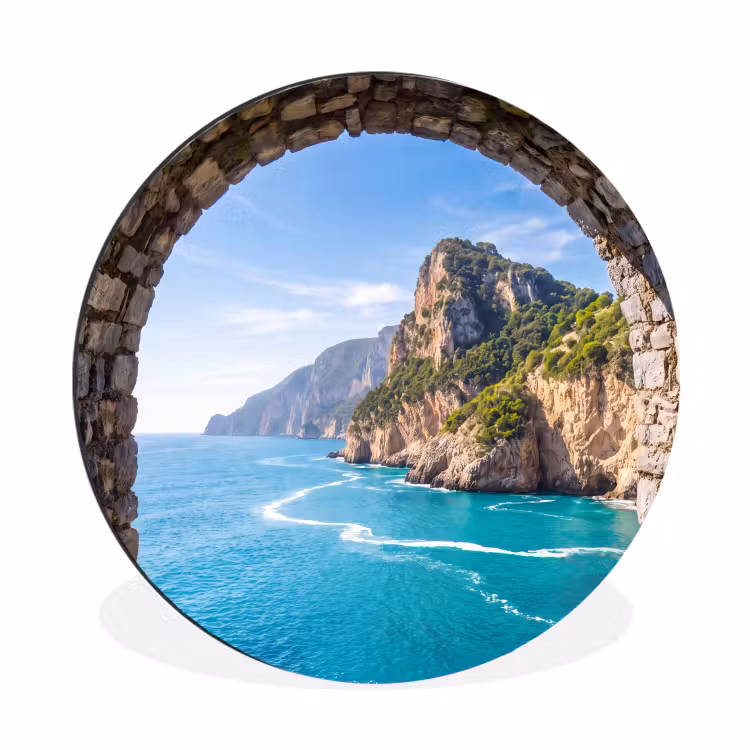Alu-Dibond-Bild Rund - Bogen – Meer – Natur — 1