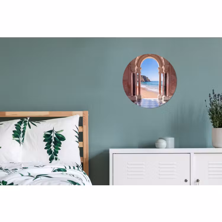 Alu-Dibond-Bild Rund - Bogen – Strand – Meer — 5