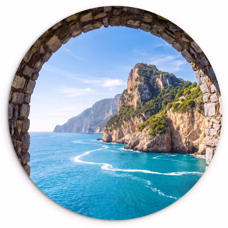 Glasbild Rund - Bogen – Meer – Natur — 1
