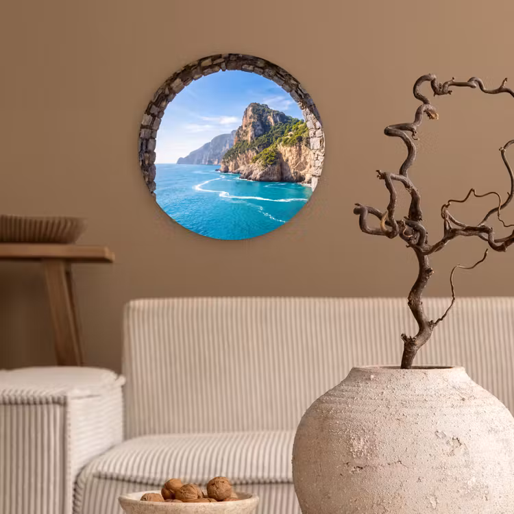 Glasbild Rund - Bogen – Meer – Natur — 2