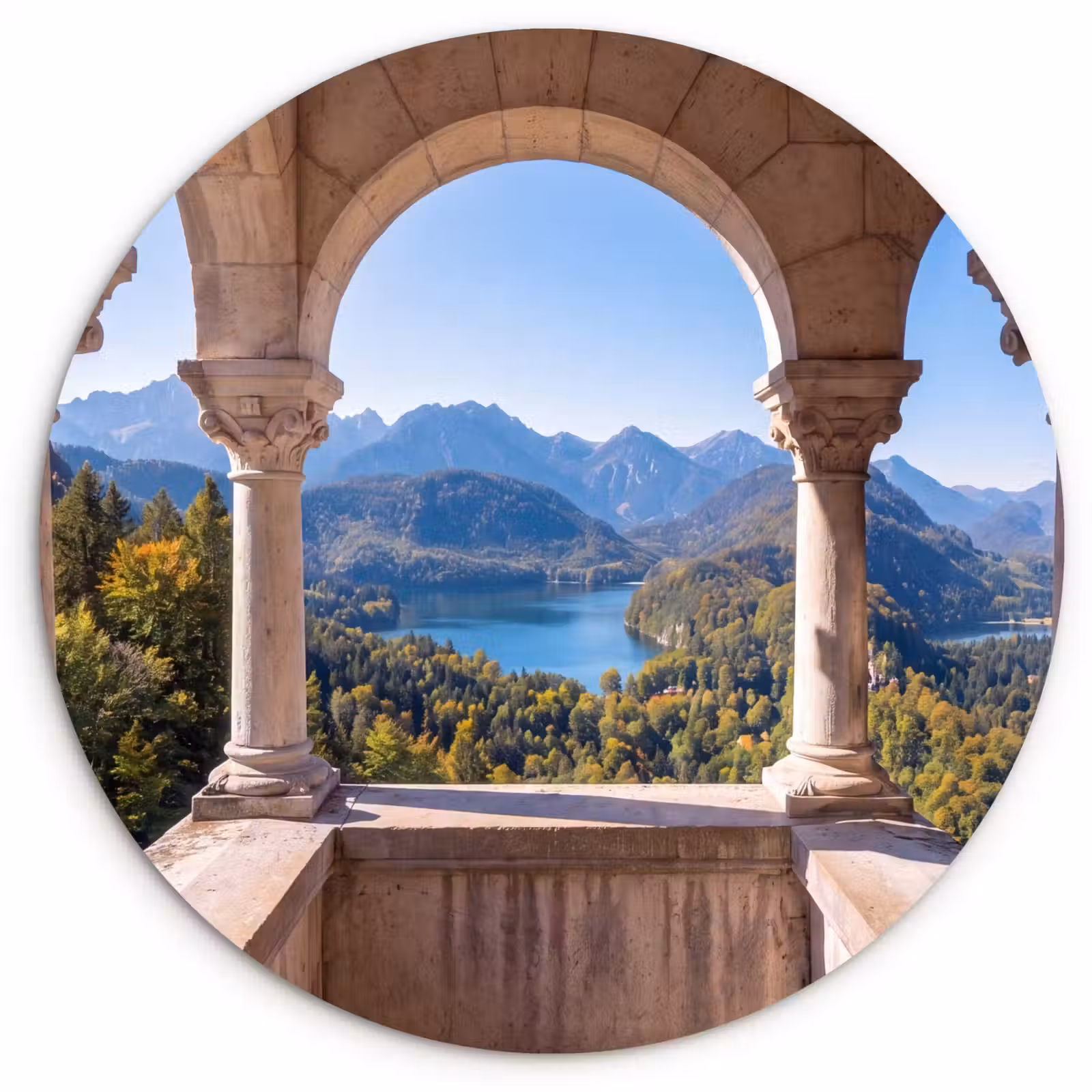 Glasbild Rund - Bogen – Aussicht – Landschaft — 1