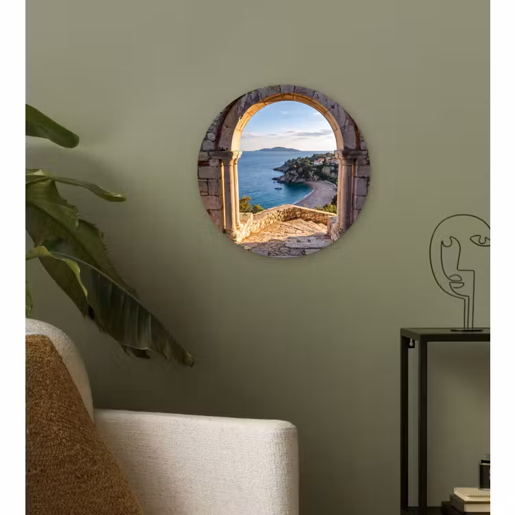 Glasbild Rund - Bogen – Küste – Natur — 3