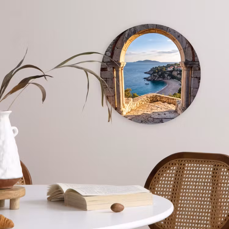 Glasbild Rund - Bogen – Küste – Natur — 4