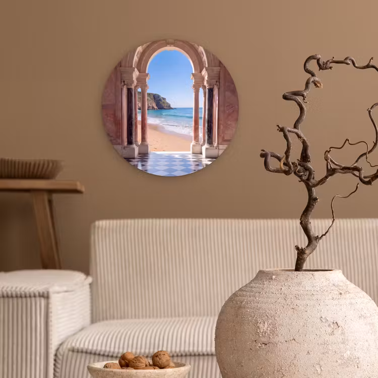 Glasbild Rund - Bogen – Strand – Meer — 2