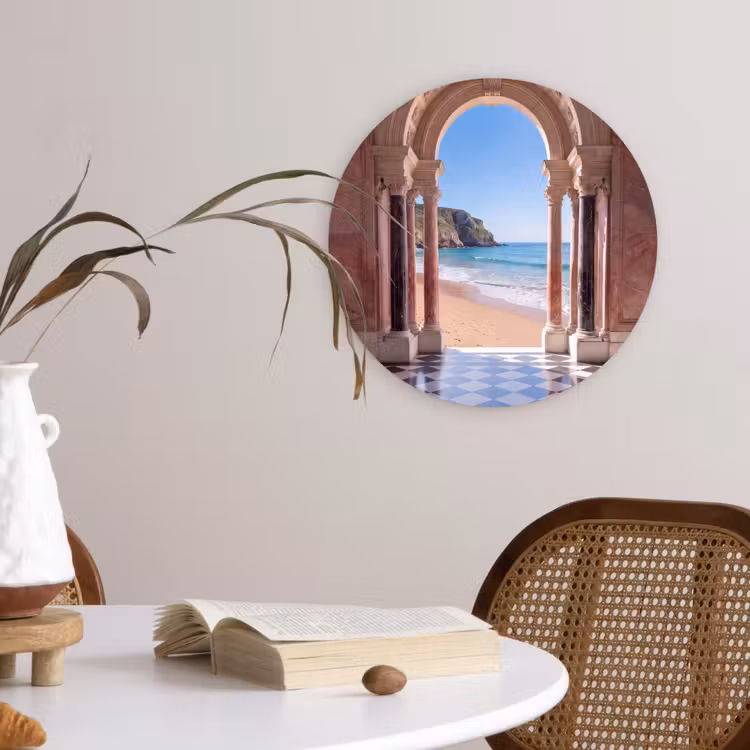 Glasbild Rund - Bogen – Strand – Meer — 4