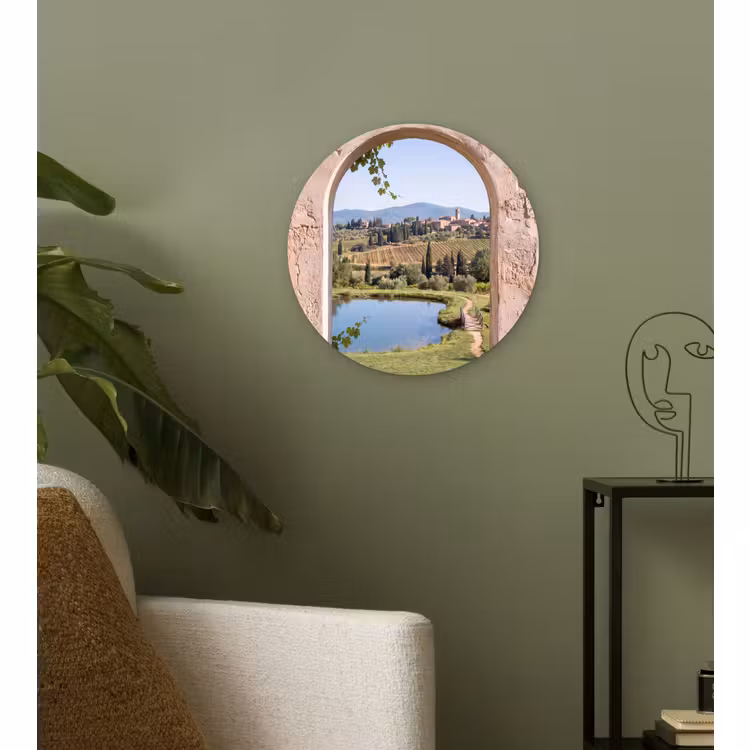 Glasbild Rund - Dorf – Landschaft – Natur — 3