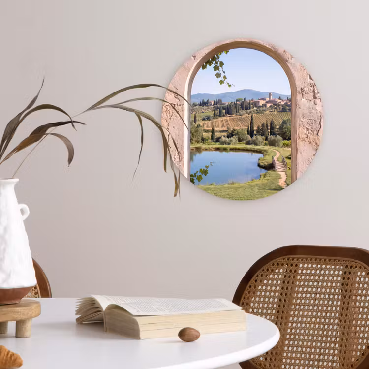Glasbild Rund - Dorf – Landschaft – Natur — 4