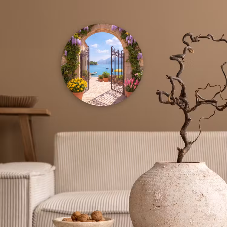 Glasbild Rund - Tor – Meer – Aussicht — 2