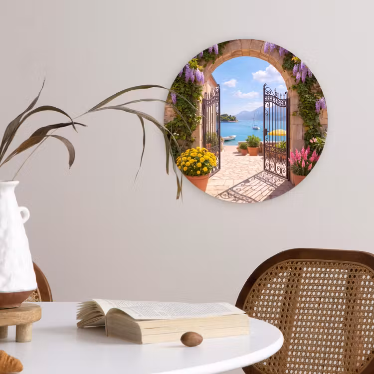 Glasbild Rund - Tor – Meer – Aussicht — 4