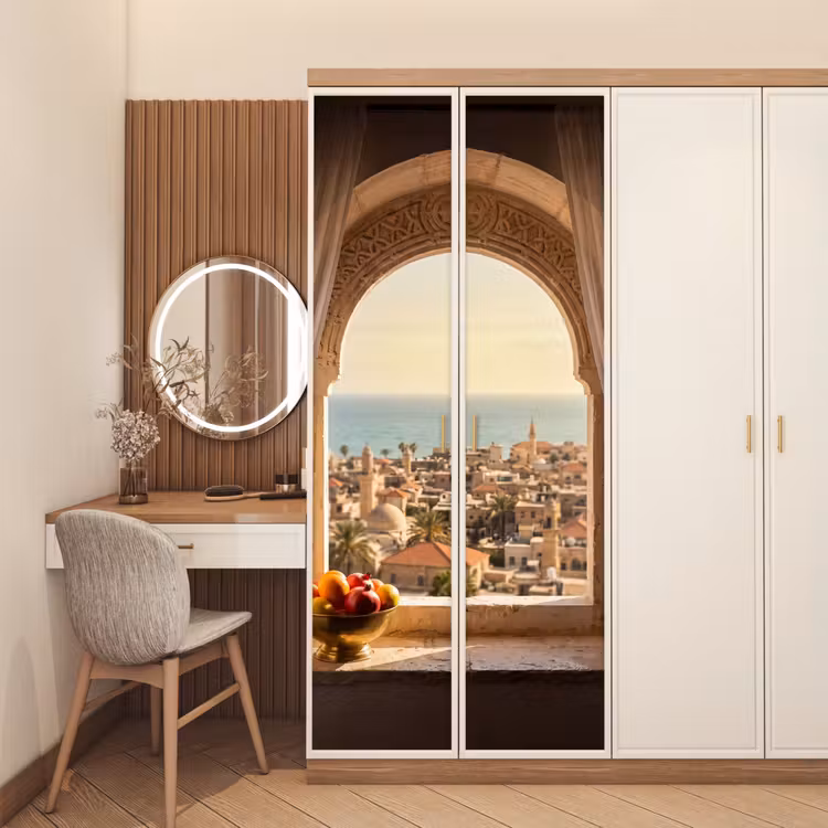 Türtapete - Fenster – Stadt – Meer — 4