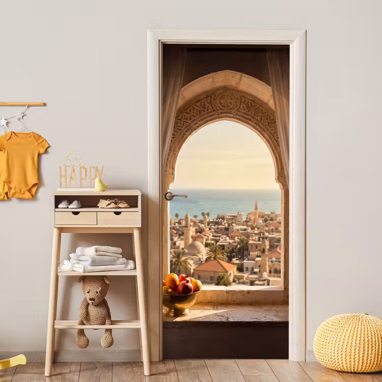 Türtapete - Fenster – Stadt – Meer — 8