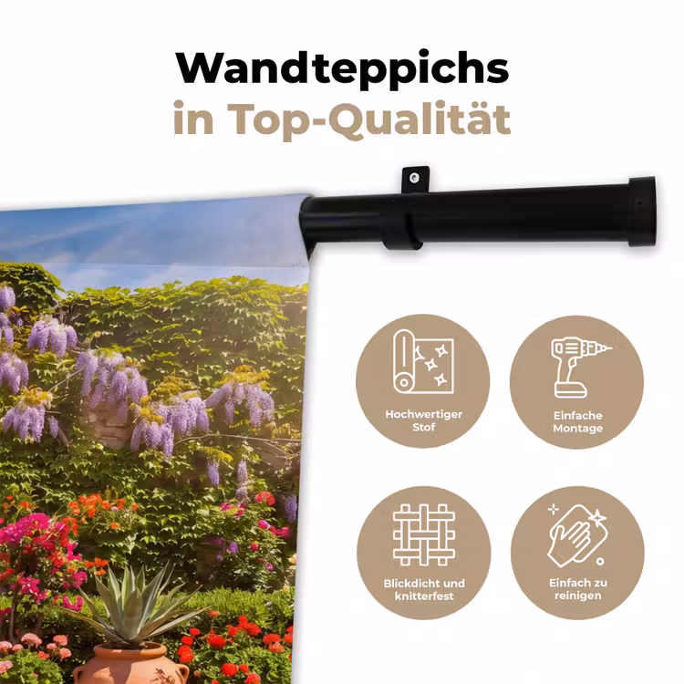 Wandteppich - Blumen – Garten – Landschaft — 7