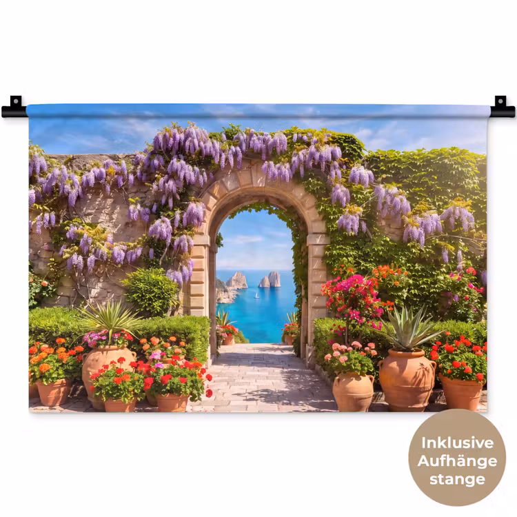 Wandteppich - Blumen – Garten – Landschaft — 9