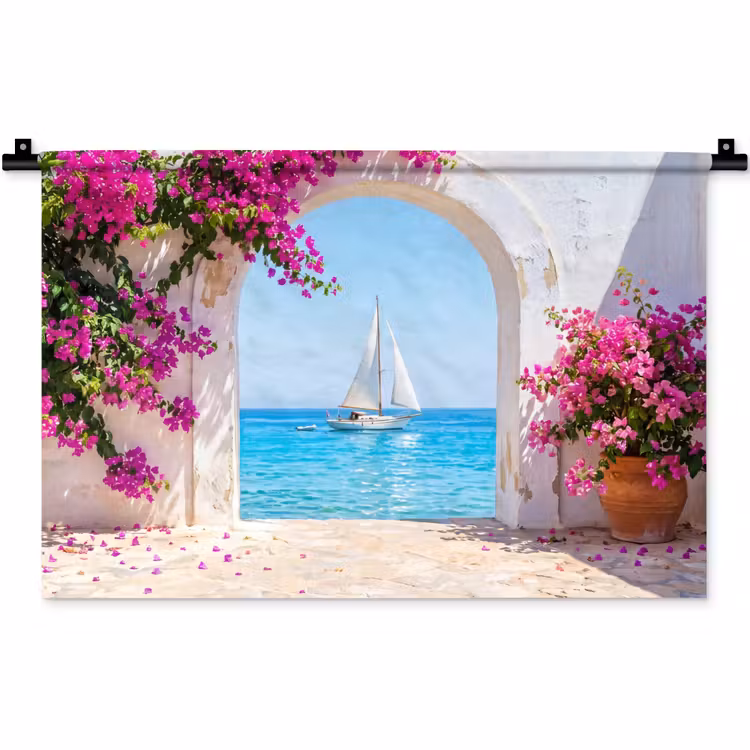 Wandteppich - Blumen – Meer – Sommer — 1