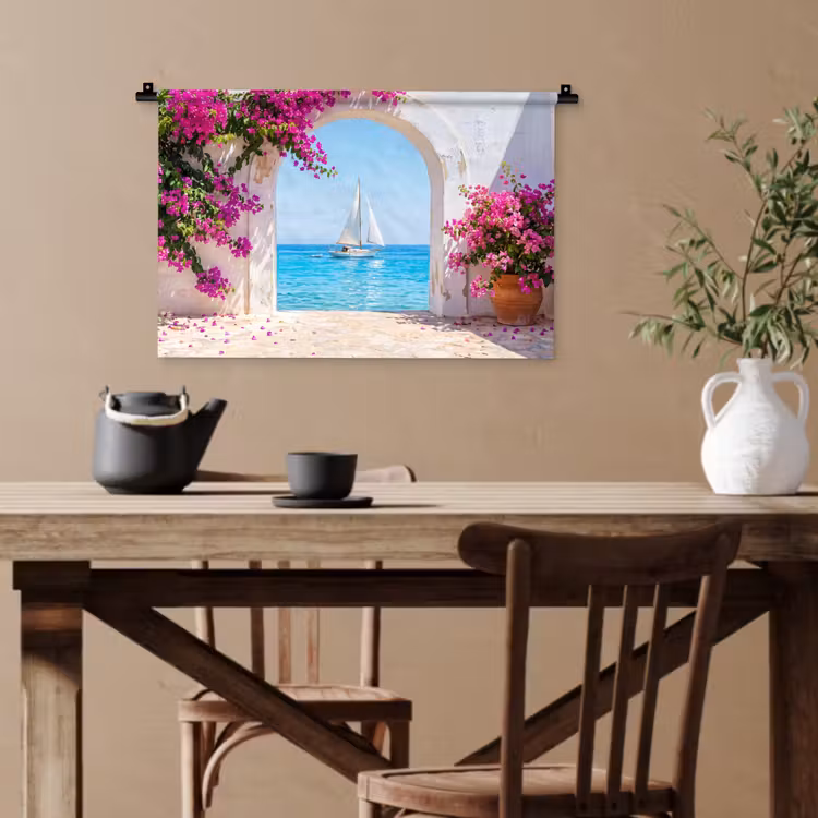 Wandteppich - Blumen – Meer – Sommer — 3