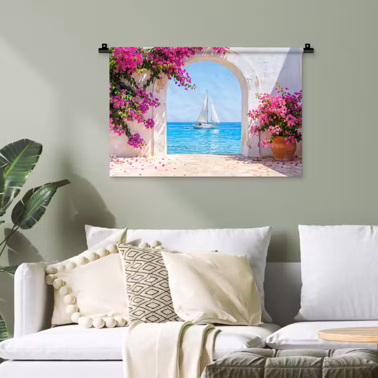 Wandteppich - Blumen – Meer – Sommer — 4