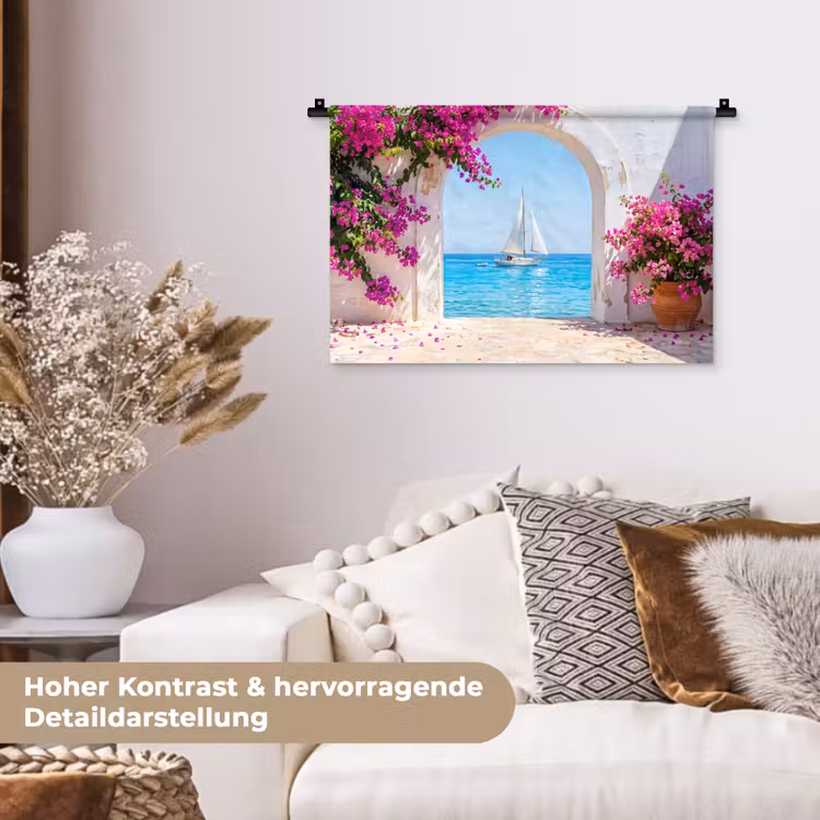 Wandteppich - Blumen – Meer – Sommer — 6
