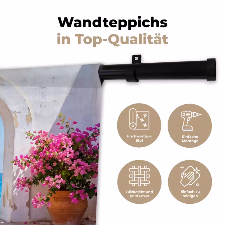 Wandteppich - Blumen – Meer – Sommer — 7