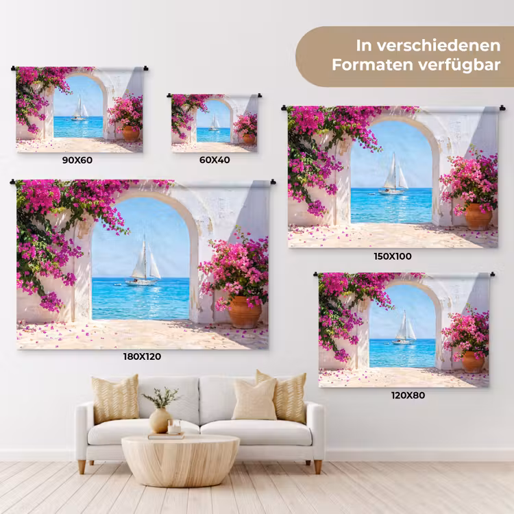 Wandteppich - Blumen – Meer – Sommer — 8