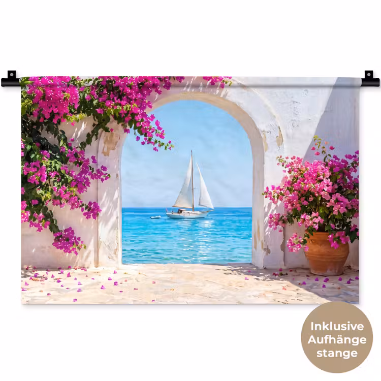 Wandteppich - Blumen – Meer – Sommer — 9