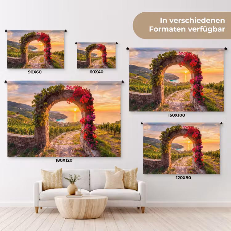 Wandteppich - Bogen – Sonnenuntergang – Küste — 8