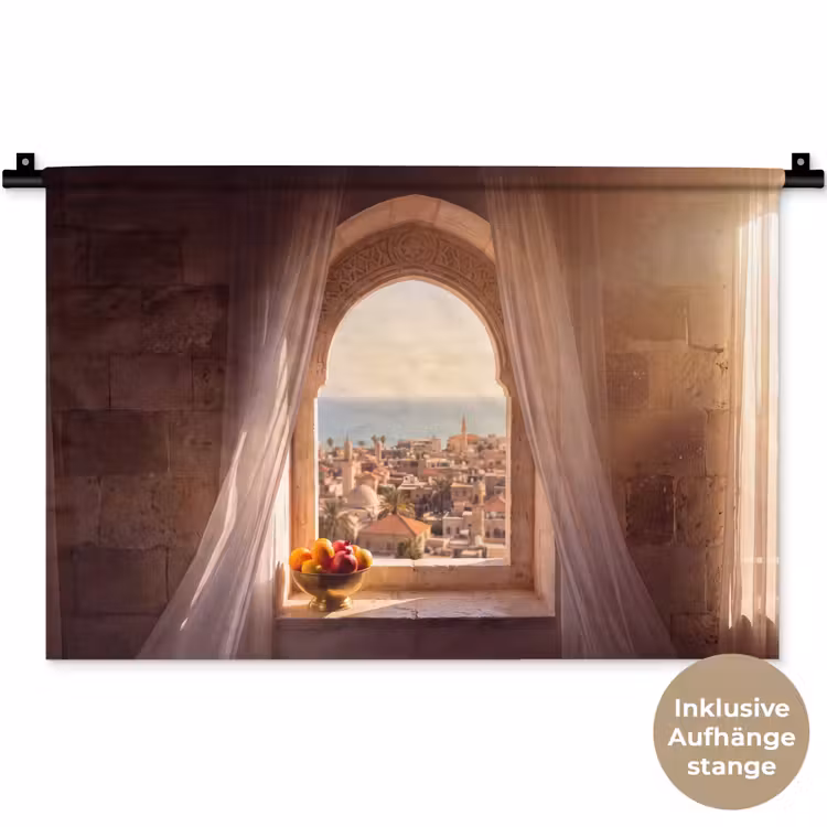 Wandteppich - Fenster – Stadt – Meer — 9