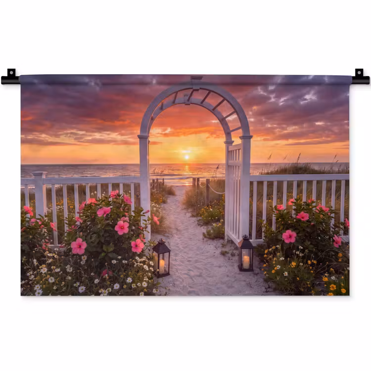 Wandteppich - Meer – Frosch – Blumen — 1